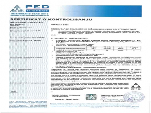 PED Certificate