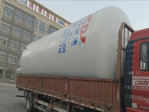 Two cryogenic storage tanks were delivered today.