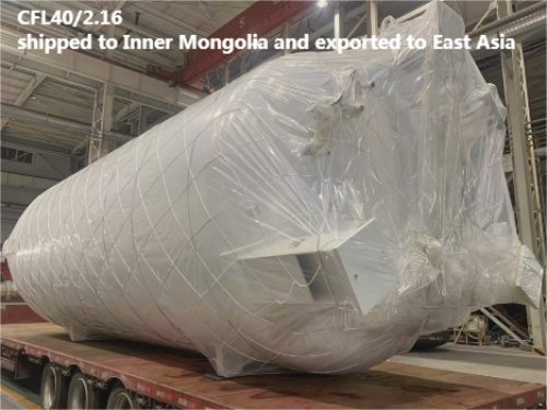 A 40 cubic meter vertical cryogenic liquid carbon dioxide storage tank was shipped to Inner Mongolia for export to East Asia.