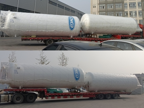 Four 30 cubic meter vertical cryogenic liquid storage tanks were shipped to Southeast Asia