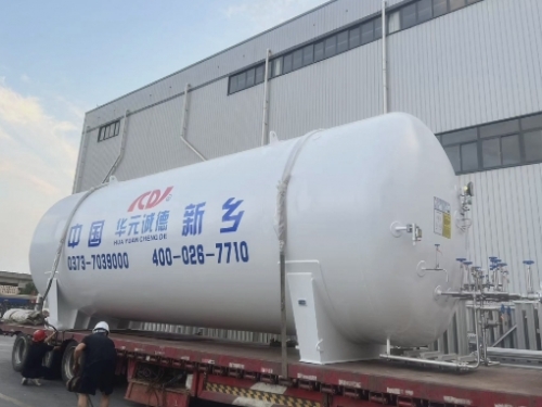 Two 50 cubic meter horizontal cryogenic liquid storage tanks were shipped to Hebei Province, China